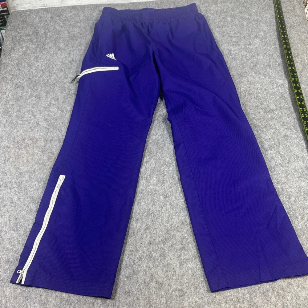 Adidas Climalite Mens Purple Track Pants Zip Ankle Cargo Pocket Large 3109